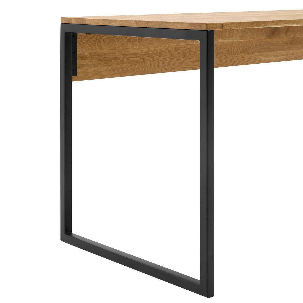 Schreibtisch Albero Naturfarben/Schwarz - Schwarz/Naturfarben, MODERN, Holz/Metall (160/76/70cm) - Premium Living