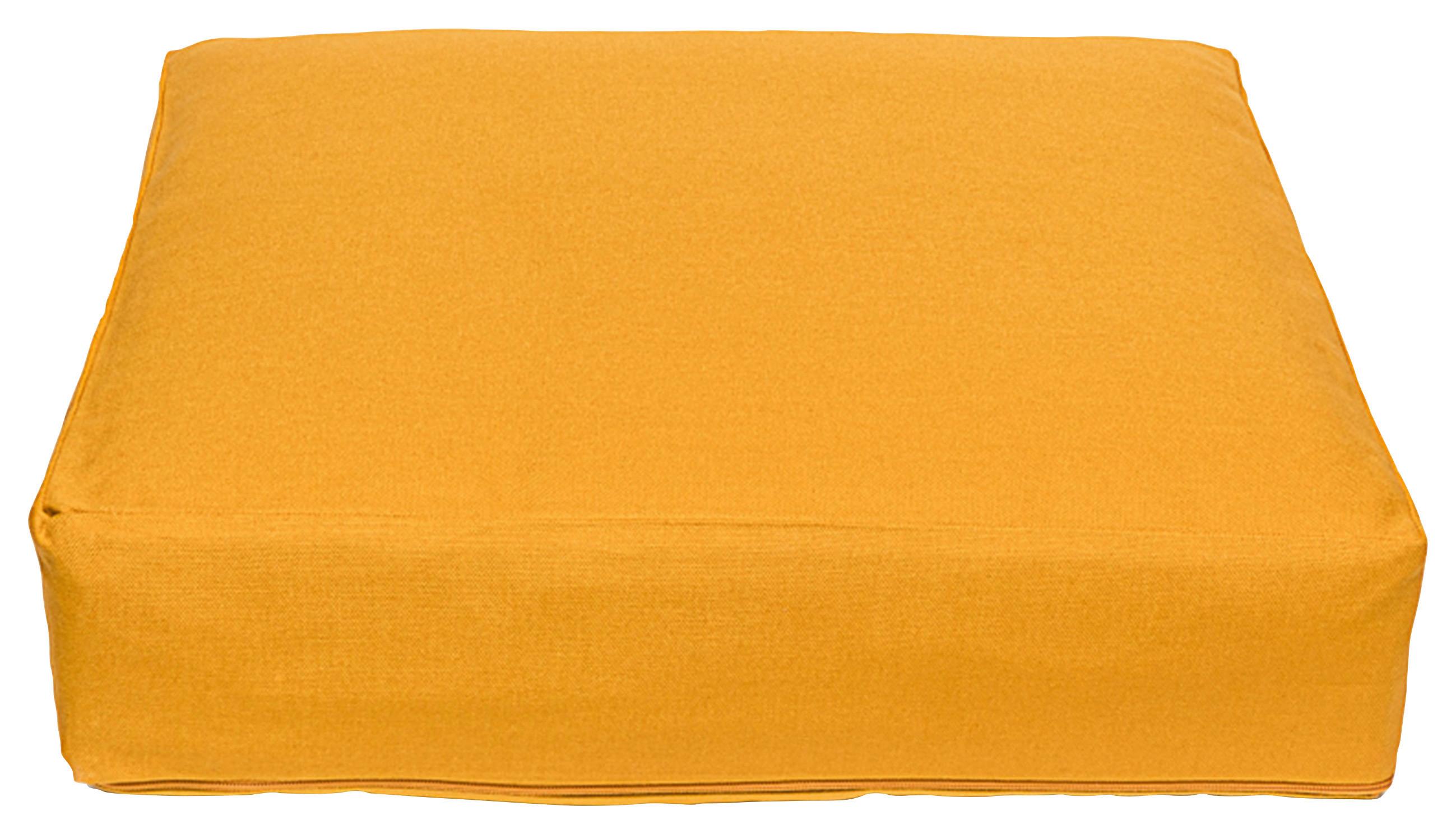Boxkissen Lars in Gelb ca. 40x40x8cm - Gelb, KONVENTIONELL, Textil (40/40/8cm) - Mary's