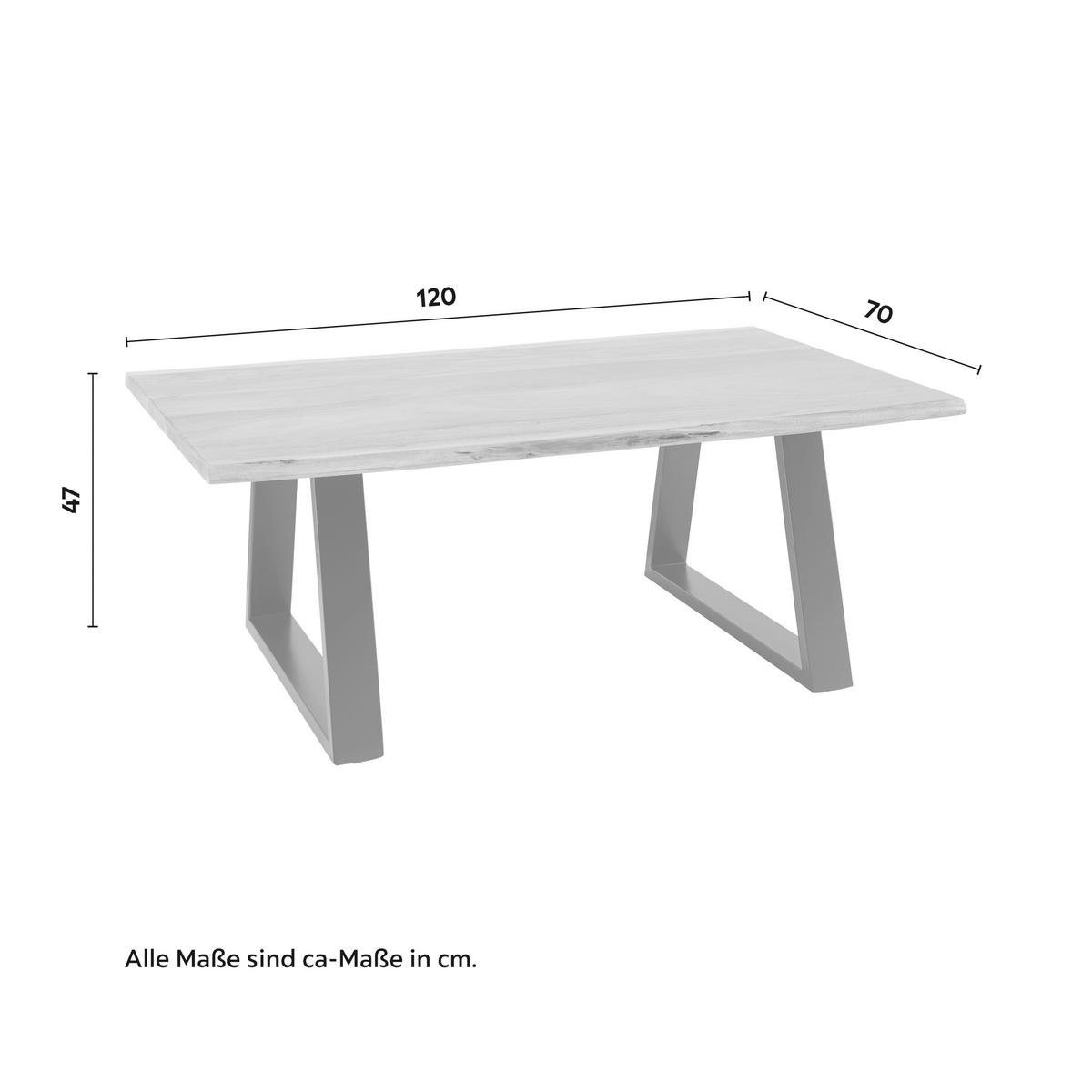 Couchtisch Nando Akazienfarben Akazie - Schwarz/Akaziefarben, MODERN, Holz/Metall (120/70/47cm) - Bessagi Home