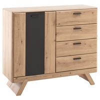 Sideboard Calais Grau/Eichefarben - Eichefarben/Anthrazit, MODERN, Holzwerkstoff/Metall (119/103/44cm) - Premium Living