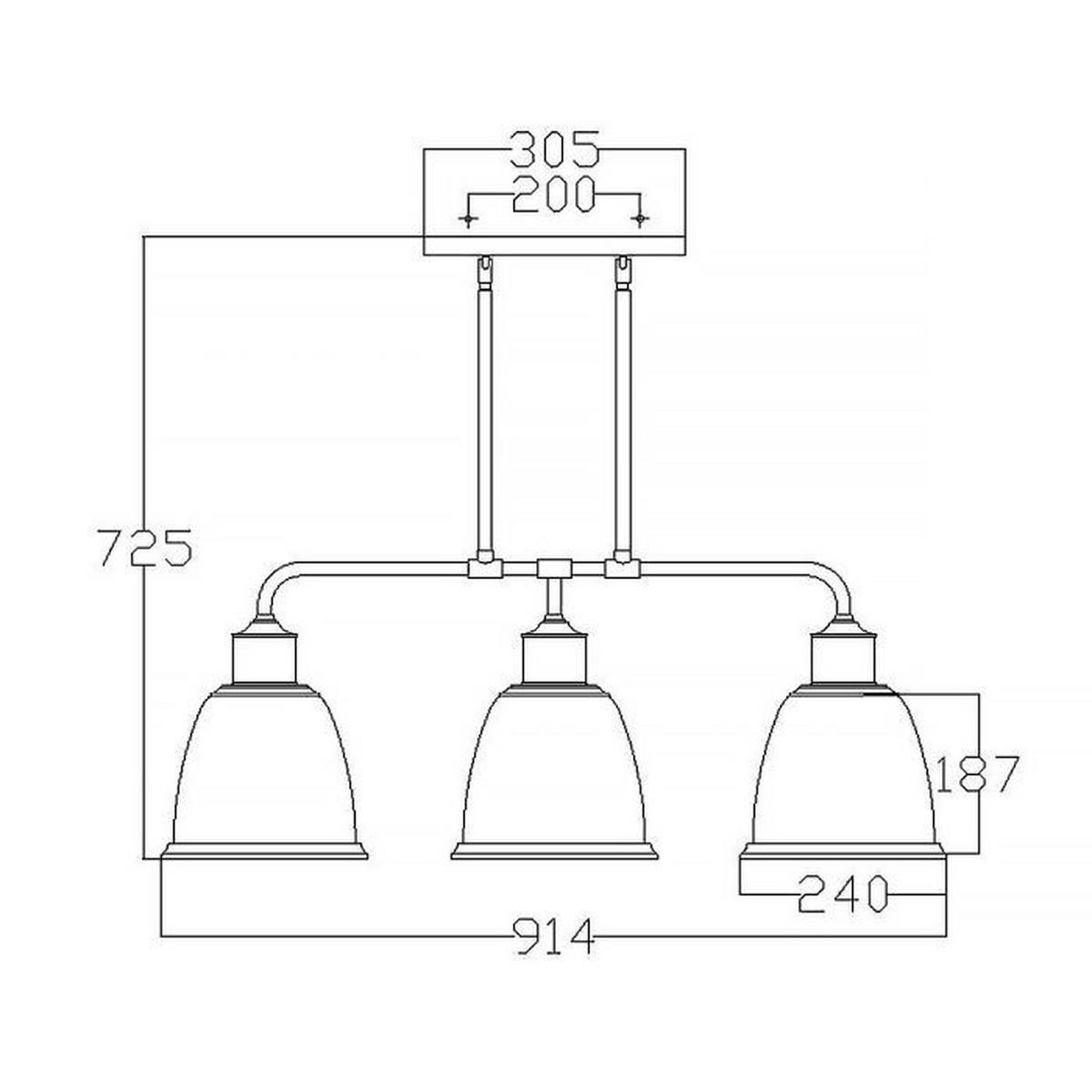 Luster Hobson Fe-Hobson-3p-Ab - boje mjeda, Basics, staklo/metal (58/24/91cm) - Elstead Lighting