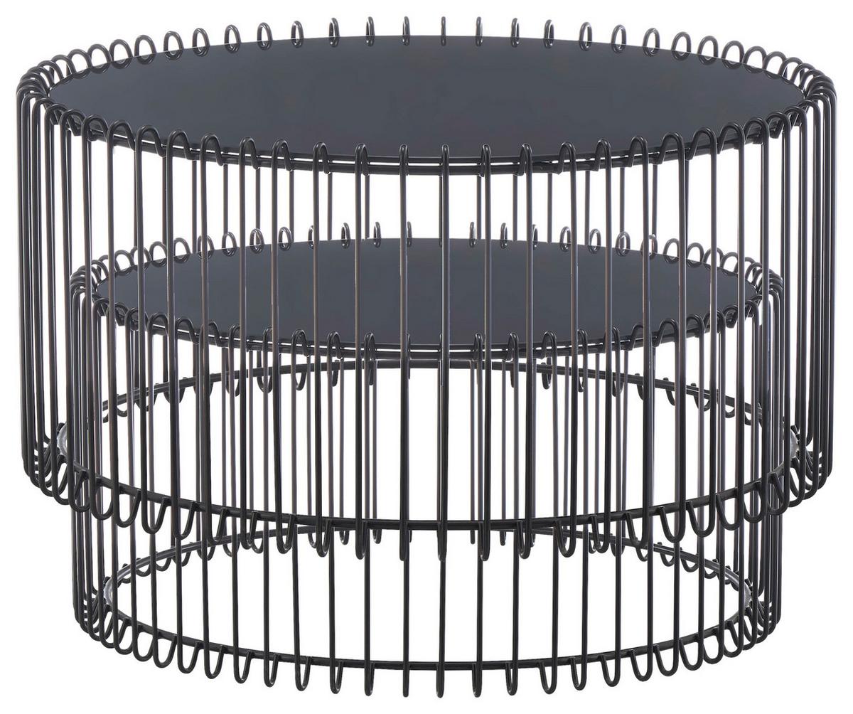 Măsuță de cafea ANTHEA - negru, Modern, sticlă/metal (70/60/34/31/70/60cm) - Modern Living