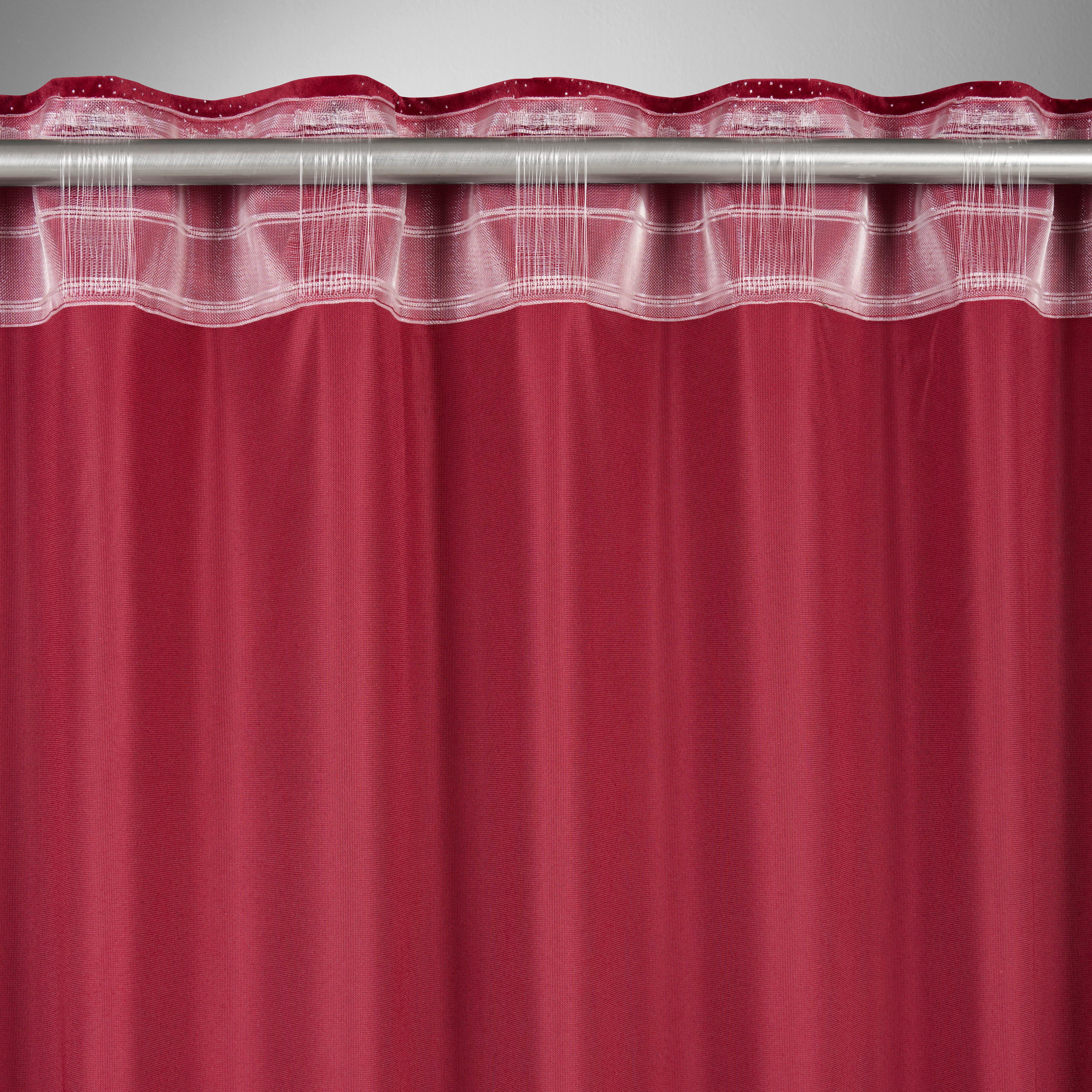 GARDINLÄNGD LUCIA - röd, textil (140/245cm) - Mömax