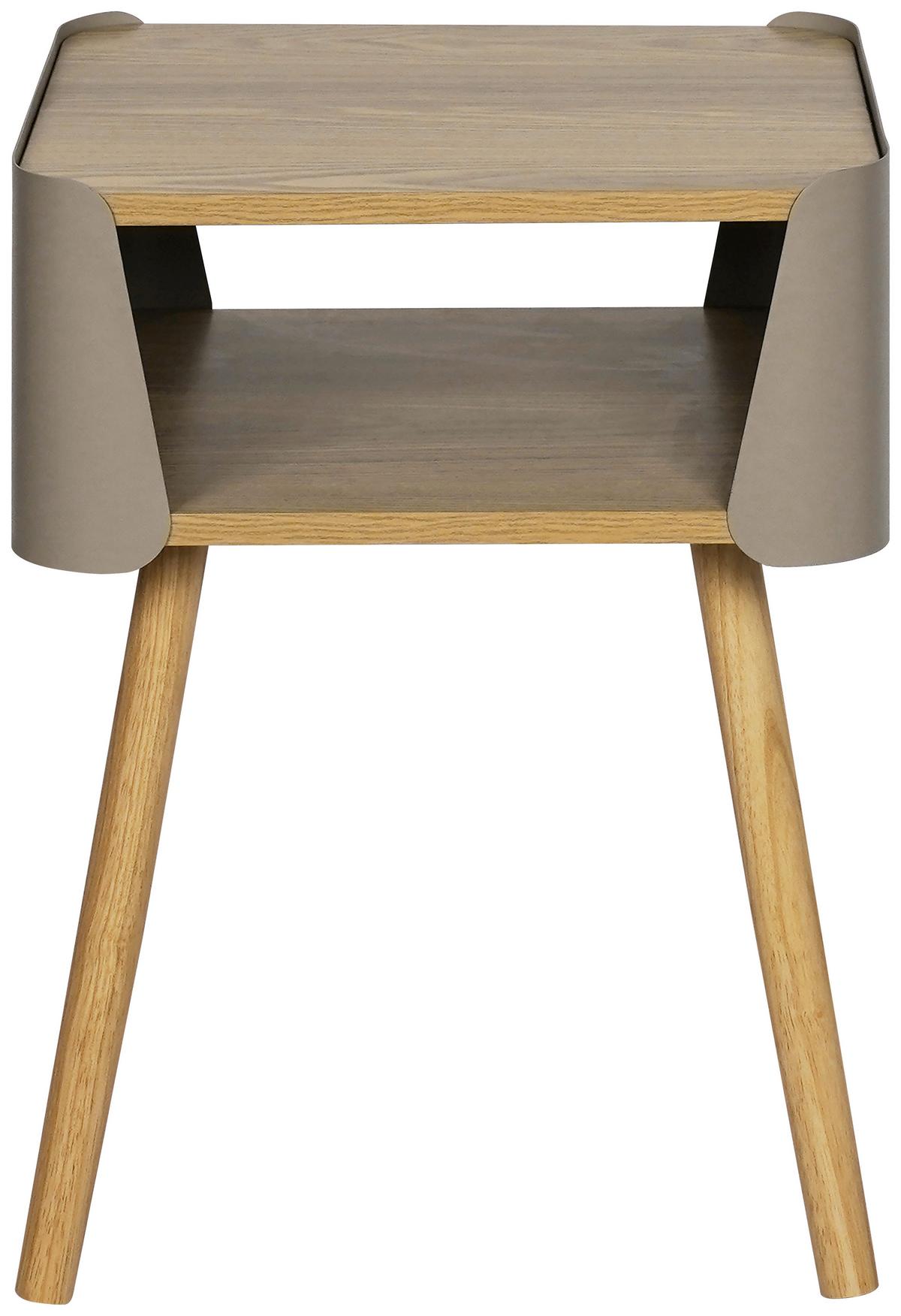 SZAFKA NOCNA GARY - beżowy/kolor naturalny, Design, materiał drewnopochodny/metal (40/54,5/39cm) - Xora