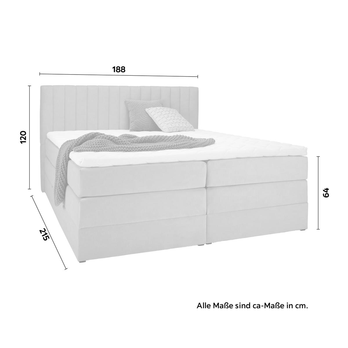 Postelja Boxspring Simon, Metino Zelena, 180x200 - črna/metino zelena, Konvencionalno, kovina/umetna masa (180/200cm) - Premium Living