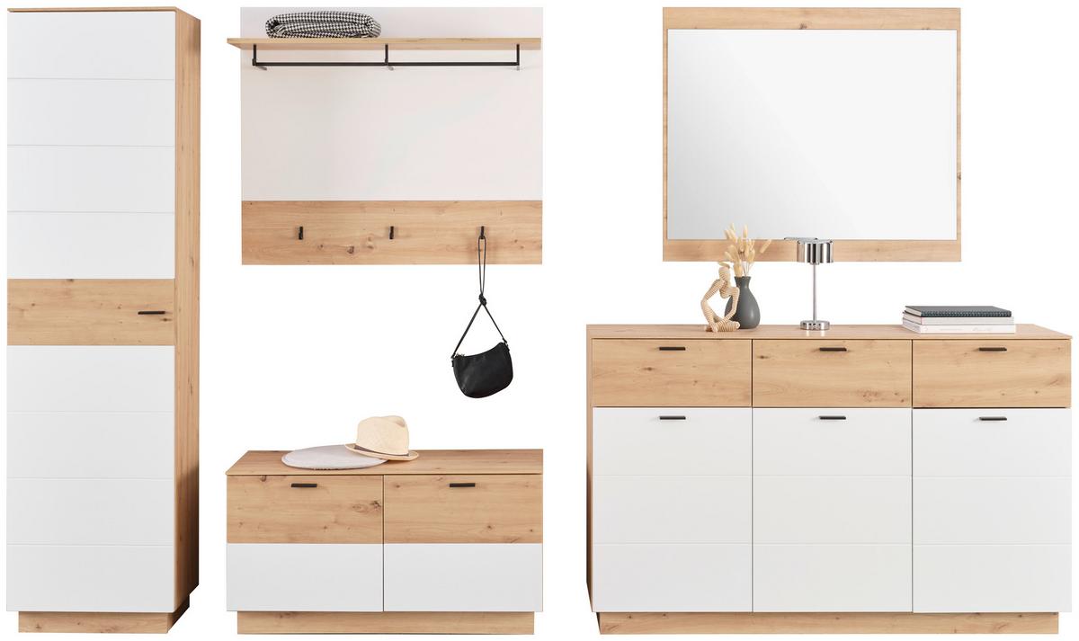 Komoda Tonale - bijela/hrast Artisan, Konvencionalno, drvni materijal/plastika (159,7/97,8/40cm) - Modern Living