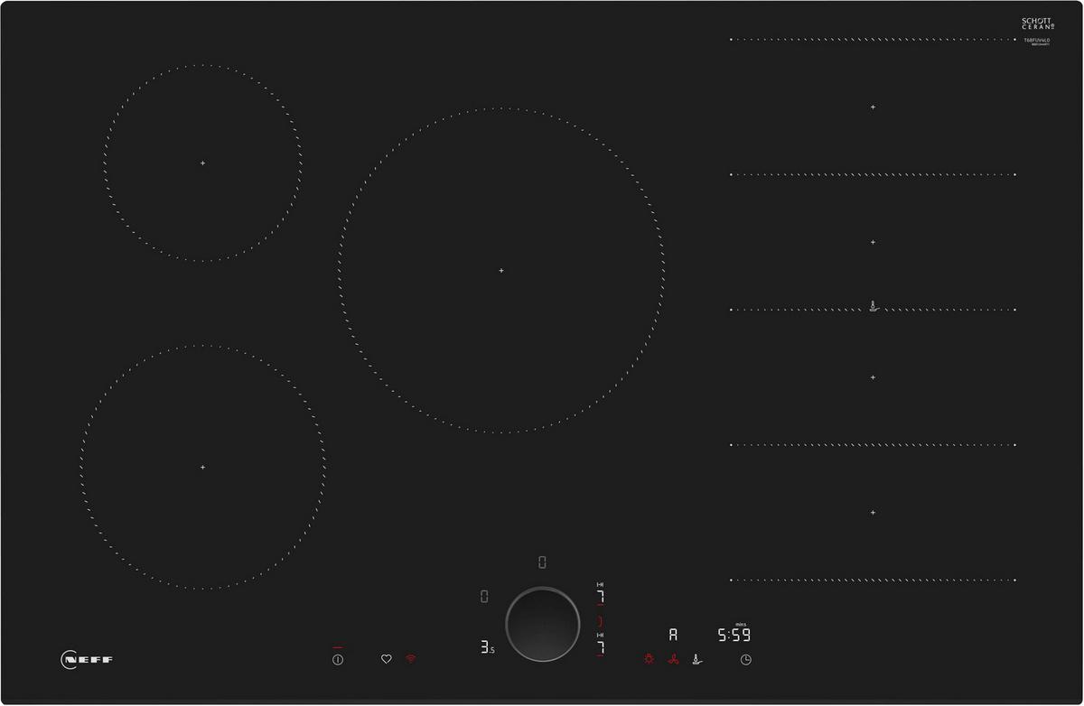 Induktionskochfeld T68FUV4L0 Schwarz - Schwarz, MODERN, Glas (80,2/5,1/52,2cm) - Neff
