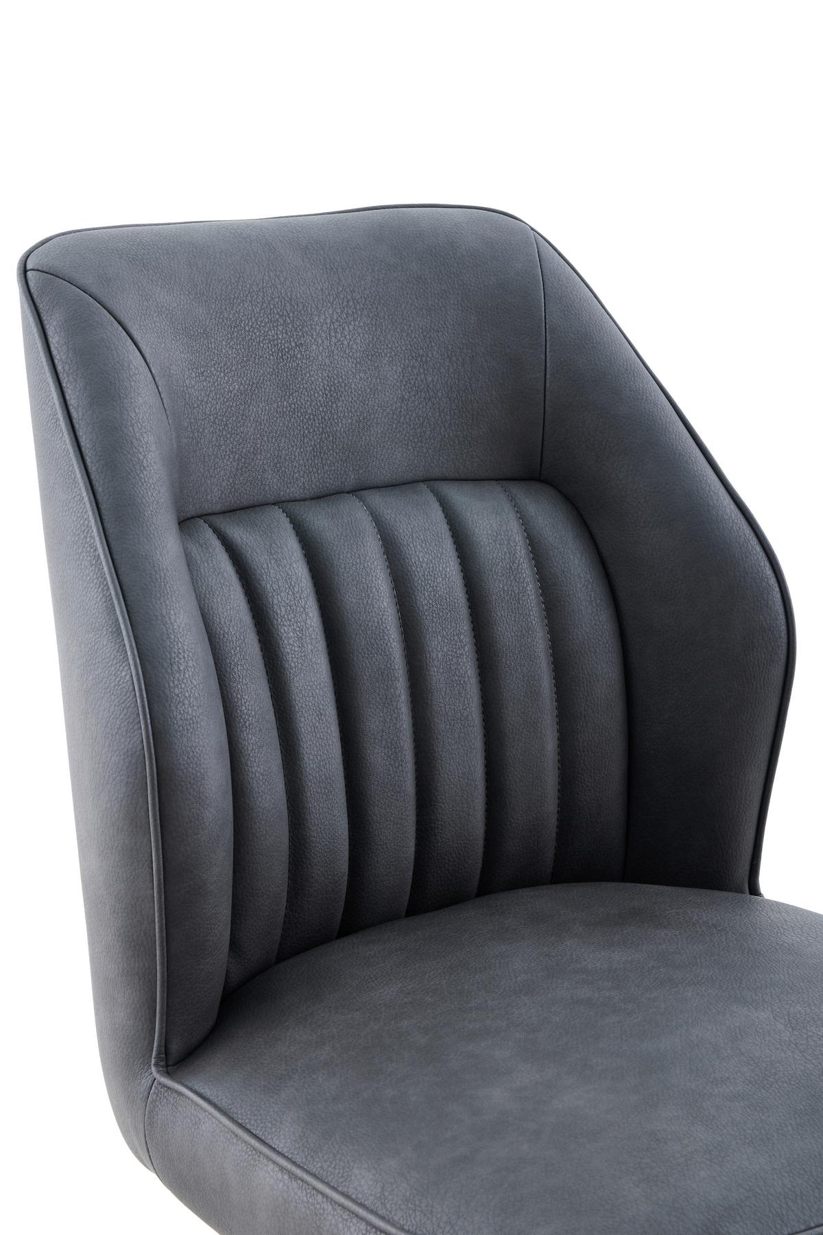 STUHL-SET PRIZZI S 2ER-SET - Anthrazit/Schwarz, MODERN, Textil/Metall (51/92/65cm) - MID.YOU