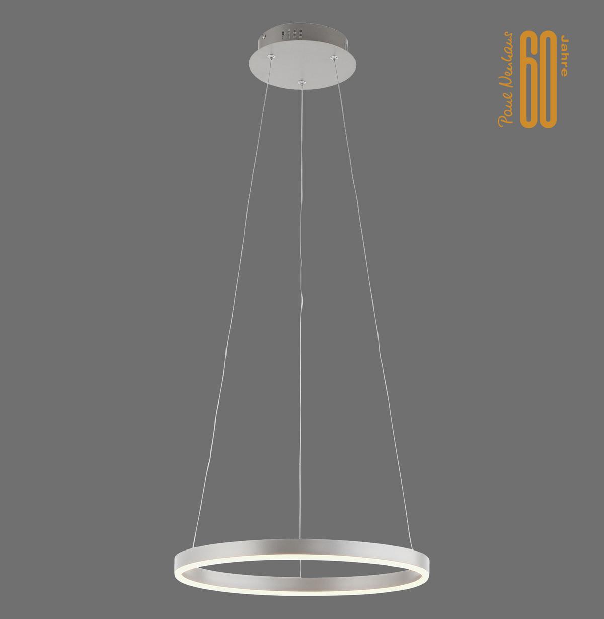 LAMPA WISZĄCA LED 15393-95 RITUS - kolor aluminiowy, Design, tworzywo sztuczne/metal (39/120cm)