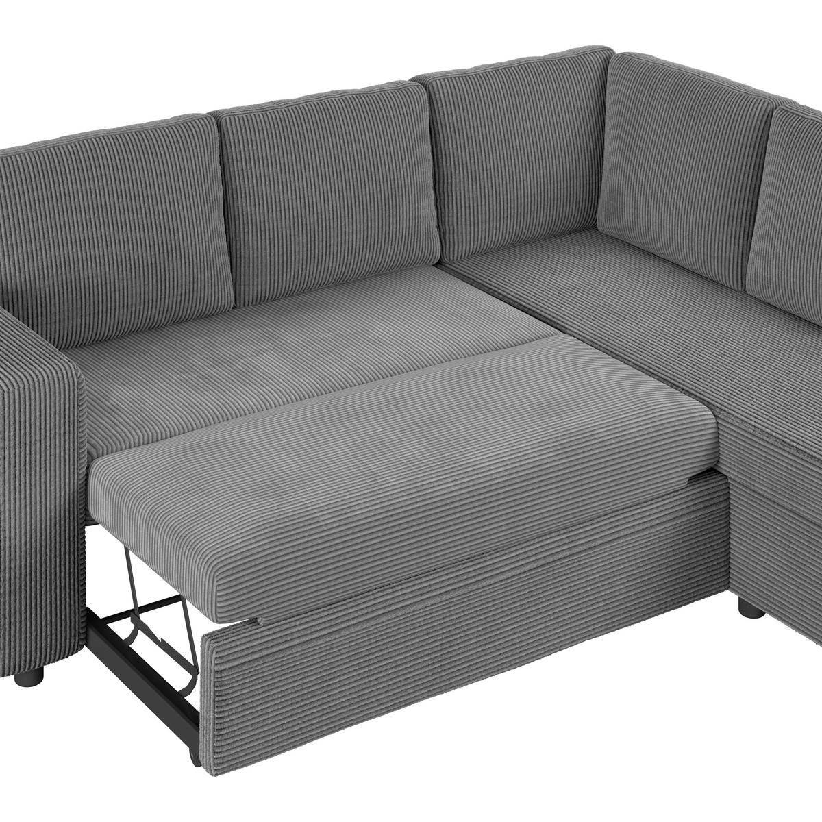 Colțar Toulouse - antracit, Trend, lemn/metal (224/206cm)