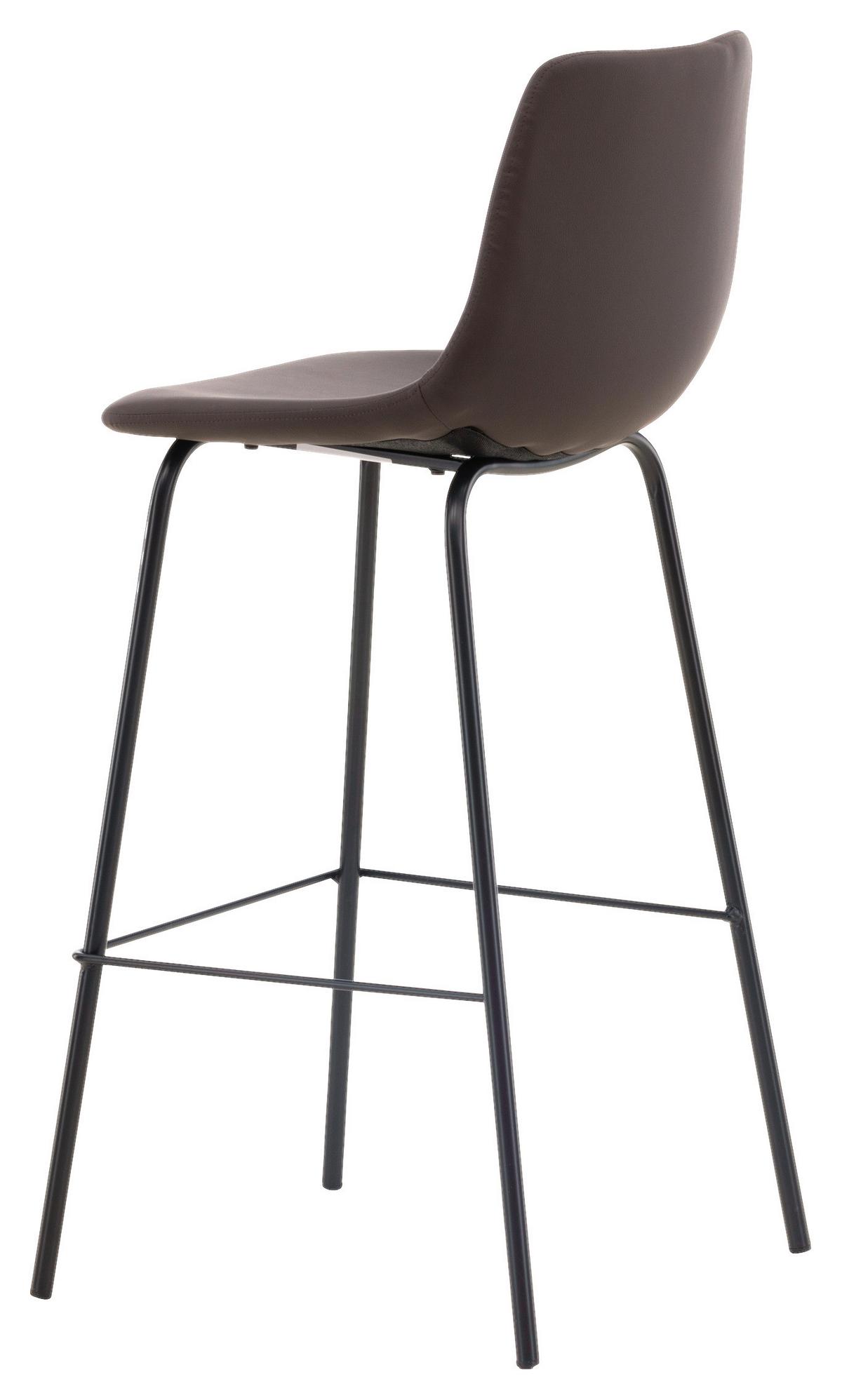 Barhocker-2er Set Alexi ca. 47x103x48 cm Dunkelbraun - Dunkelbraun/Schwarz, Design, Textil/Metall (47/103/48cm) - Livetastic