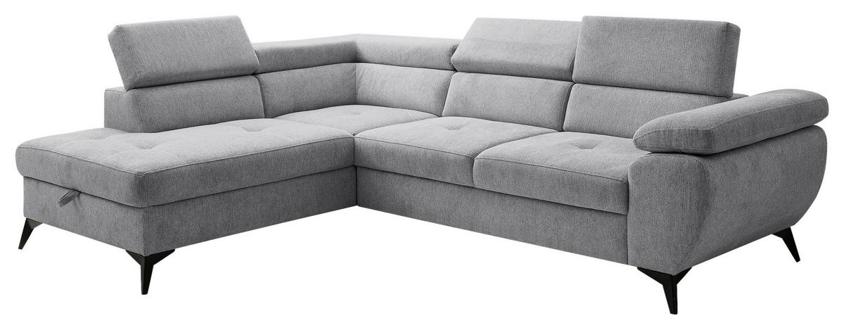 Kutna Garnitura Floris - siva/crna, Moderno, tekstil/metal (200/75-90/256cm) - Modern Living