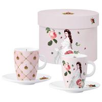 Espressotasse Sisi Rosa/Weiß, 2er Set - Rosa/Weiß, ROMANTIK / LANDHAUS, Keramik (8,5/9,5cm) - PPD