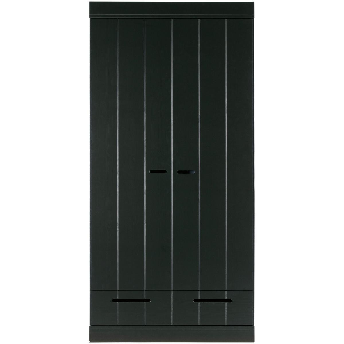 Drehtürenschrank Connect Schwarz - Schwarz, Design, Holz (94/195/53cm) - Livetastic