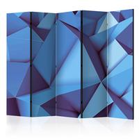 Paravent Royal Blue II Blau/Hellblau - Blau/Hellblau, Basics, Holz/Textil (225/172/3cm) - artgeist
