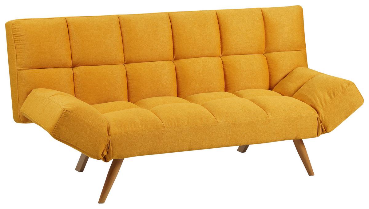SOFA Z FUNKCJĄ SPANIA ASHTON - kolor naturalny/żółty, Design, metal/tkanina (182/87/82cm) - Livetastic