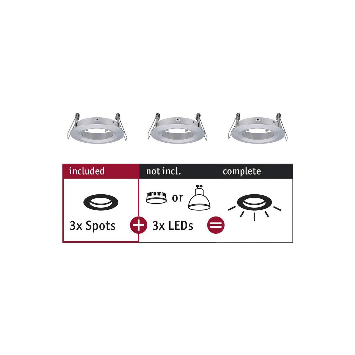 Deckenleuchte Choose! Spot Set max. 10 Watt, 3-teilig - Alufarben, Basics, Metall (8,4cm) - Paulmann