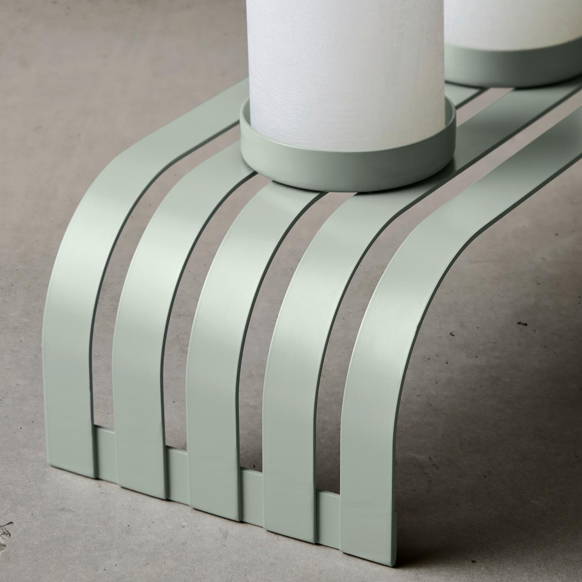 Kerzenhalter Delia in Salbeigrün - Salbeigrün, Metall (55,5/15cm) - Visiona