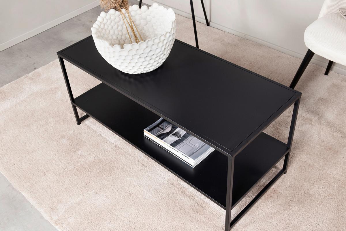 COUCHTISCH STAAL - Schwarz, Design, Metall (102/43/45cm) - Livetastic