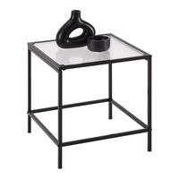 Kisasztal Shine - fekete/áttetsző, Modern, Üveg/fém (40/40/40cm) - Mömax