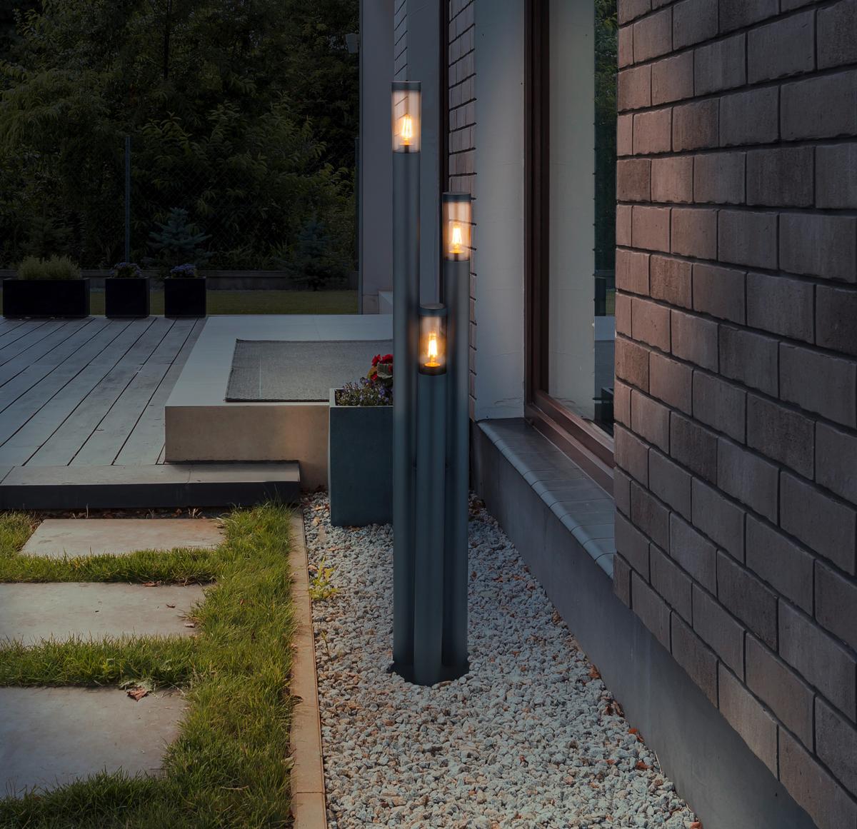 Zunanja Svetilka Boston, 23 W - siva/antracit, Design, kovina/umetna masa (28/170cm) - Globo