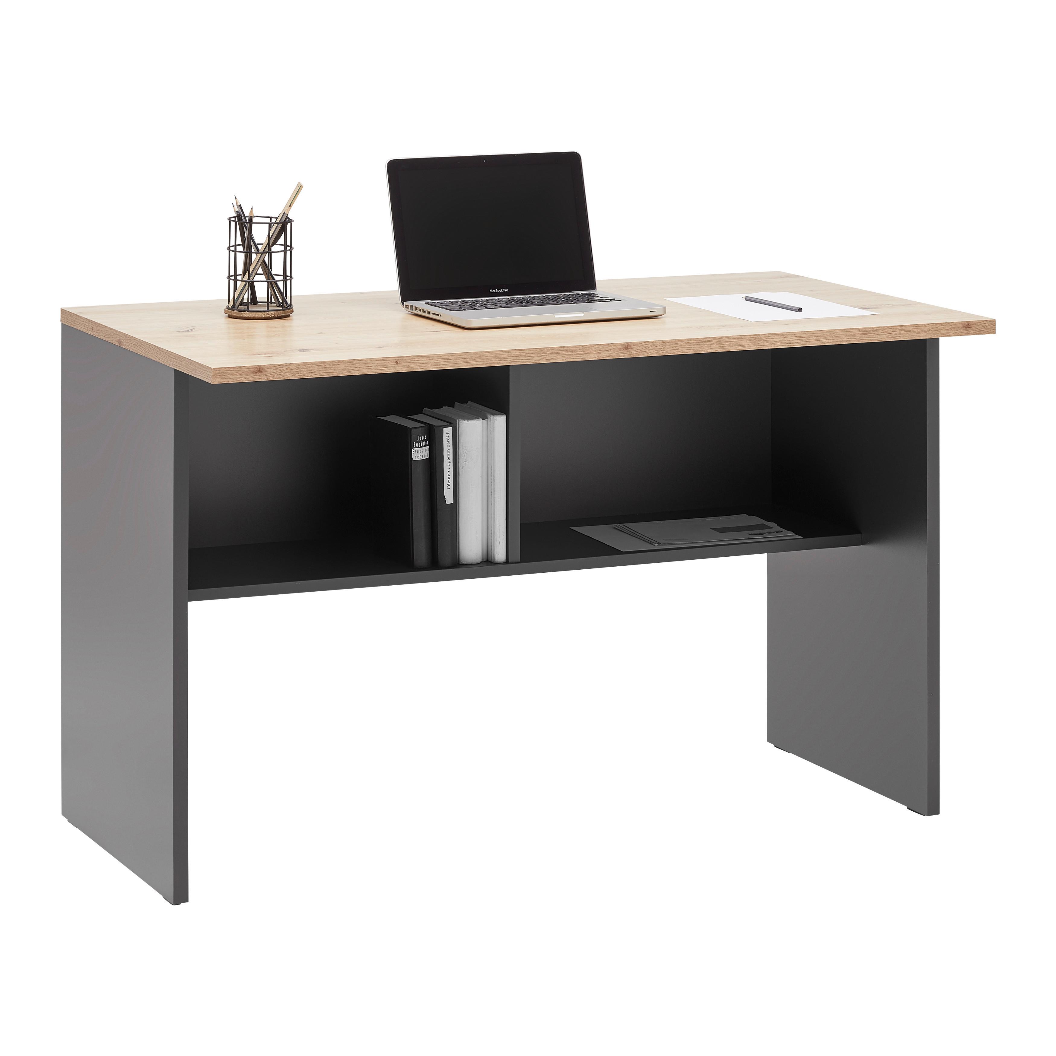 Pisalna Miza Shelf, Barva Hrasta, Antracit - antracit/hrast artisan, Moderno, leseni material (120/76/68cm) - Mömax