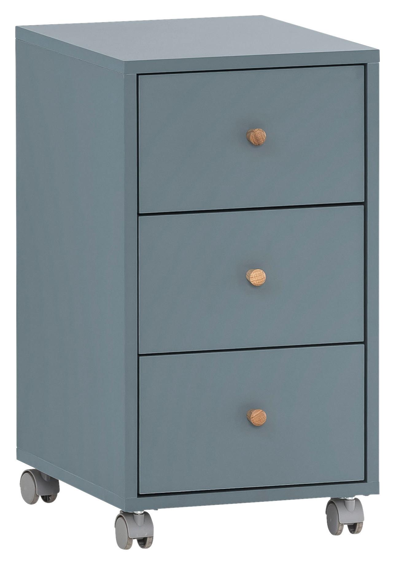 Rollcontainer Serie 500 Blau ca. 32,6x59,7x39,1cm - Blau, MODERN, Holz/Holzwerkstoff (32,6/59,7/39,1cm) - MID.YOU