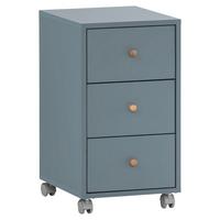 Rollcontainer Serie 500 Blau ca. 32,6x59,7x39,1cm - Blau, MODERN, Holz/Holzwerkstoff (32,6/59,7/39,1cm) - MID.YOU