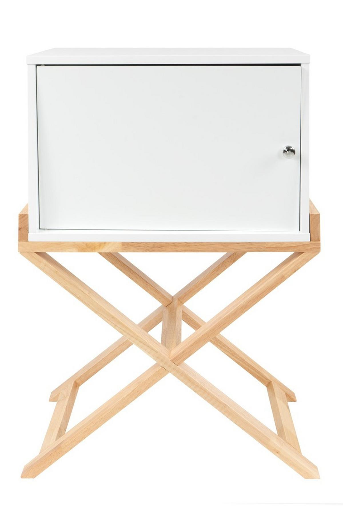 BEISTELLTISCH VALERIE 100 WEIß / NATURAL - Weiss, Design, Holz/Holzwerkstoff (56/75,5/34cm) - Kayoom