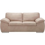 Zweisitzer-Sofa Sandfarben - Sandfarben/Chromfarben, KONVENTIONELL, Holz/Textil (190/84/91cm) - Modern Living