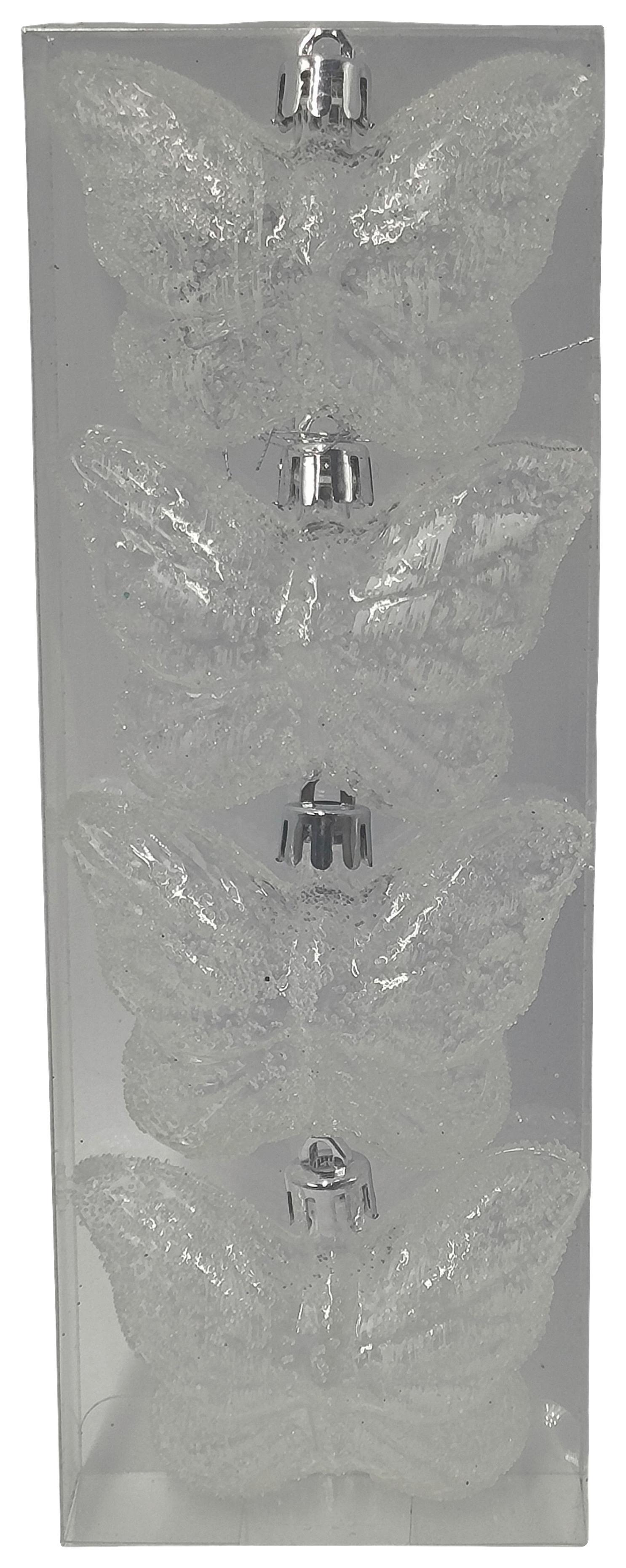 Christbaumanhänger Butterfly 4 Stk. - Transparent, Konventionell, Kunststoff (7,5cm) - Mömax