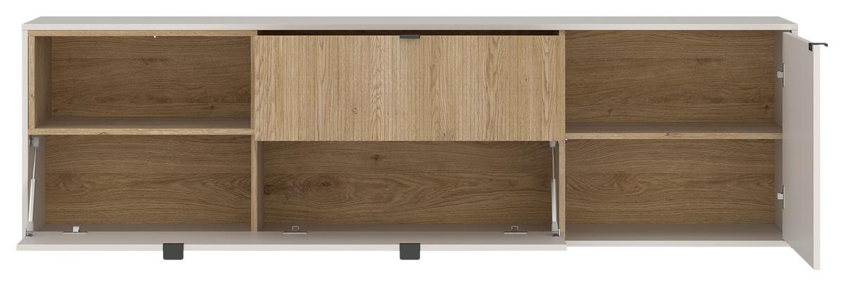 Tv Komoda Samm - boje hrasta/bež, Trend, drvni materijal/metal (203,6/59/40cm) - Modern Living