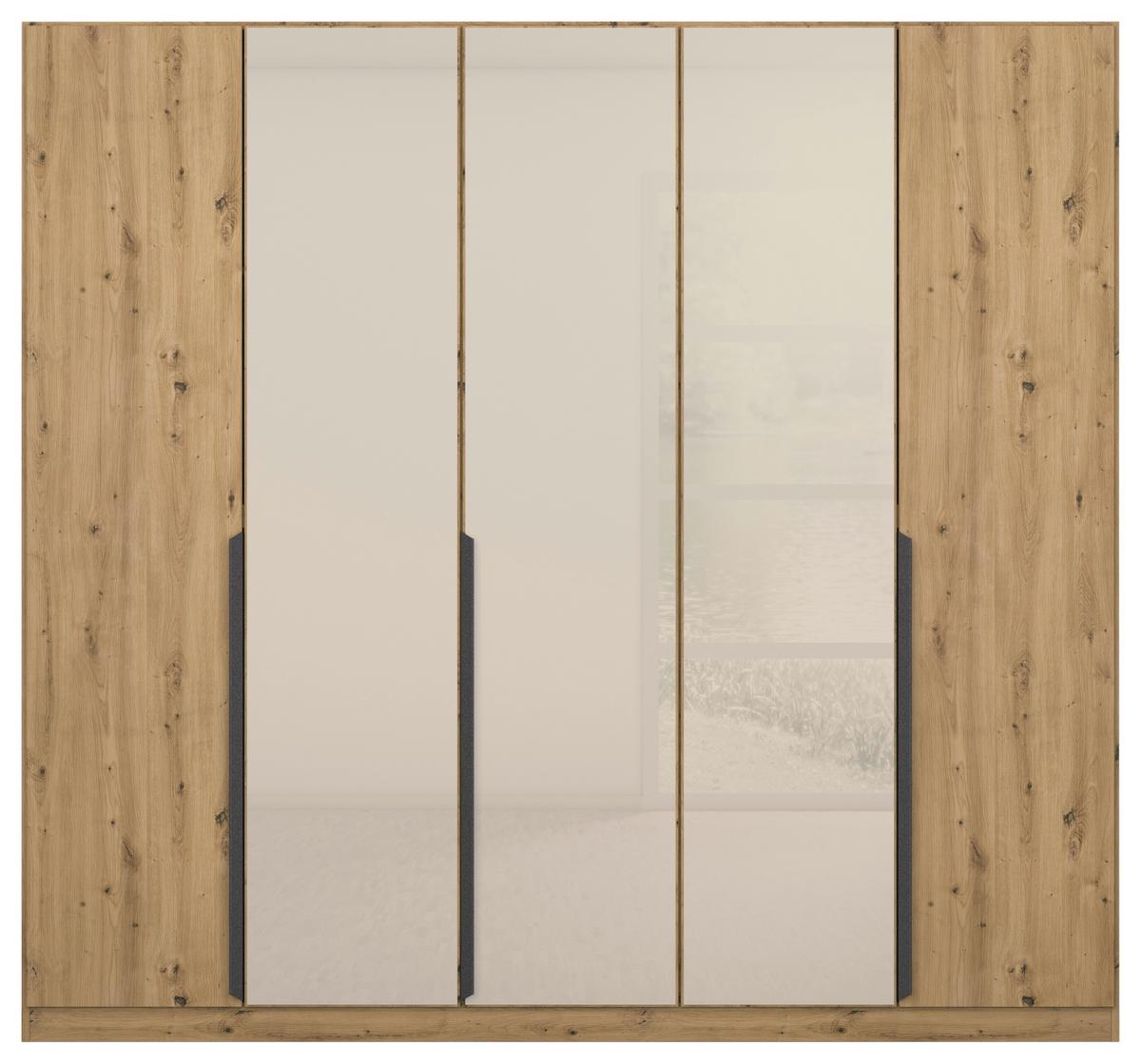 DULAP USI ROTATIVE ARTEMIS - stejar Artisan/șampanie, Modern, sticlă/material pe bază de lemn (225/210/54cm) - Modern Living