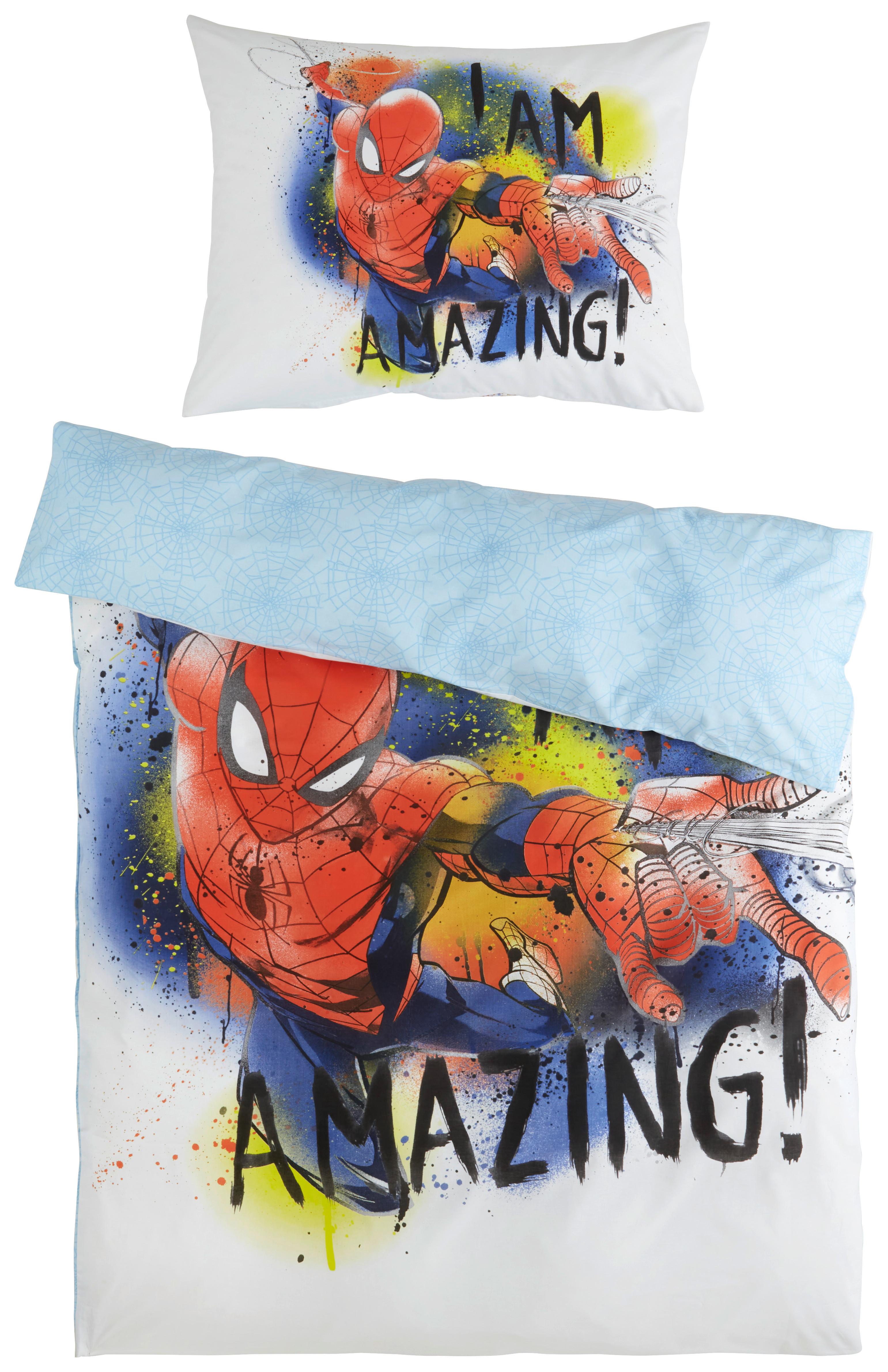 WENDEBETTWÄSCHESET SPIDERMAN - Blau, Konventionell, Textil (160/210cm) - Disney