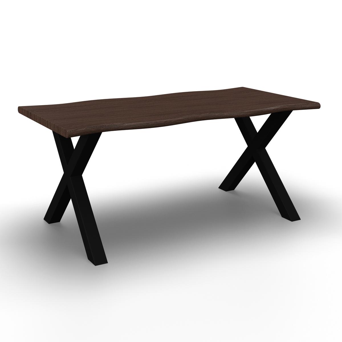 ESSTISCH LAUREL - Walnussfarben/Schwarz, Modern, Holzwerkstoff/Metall (180/76/90cm) - Bessagi Home