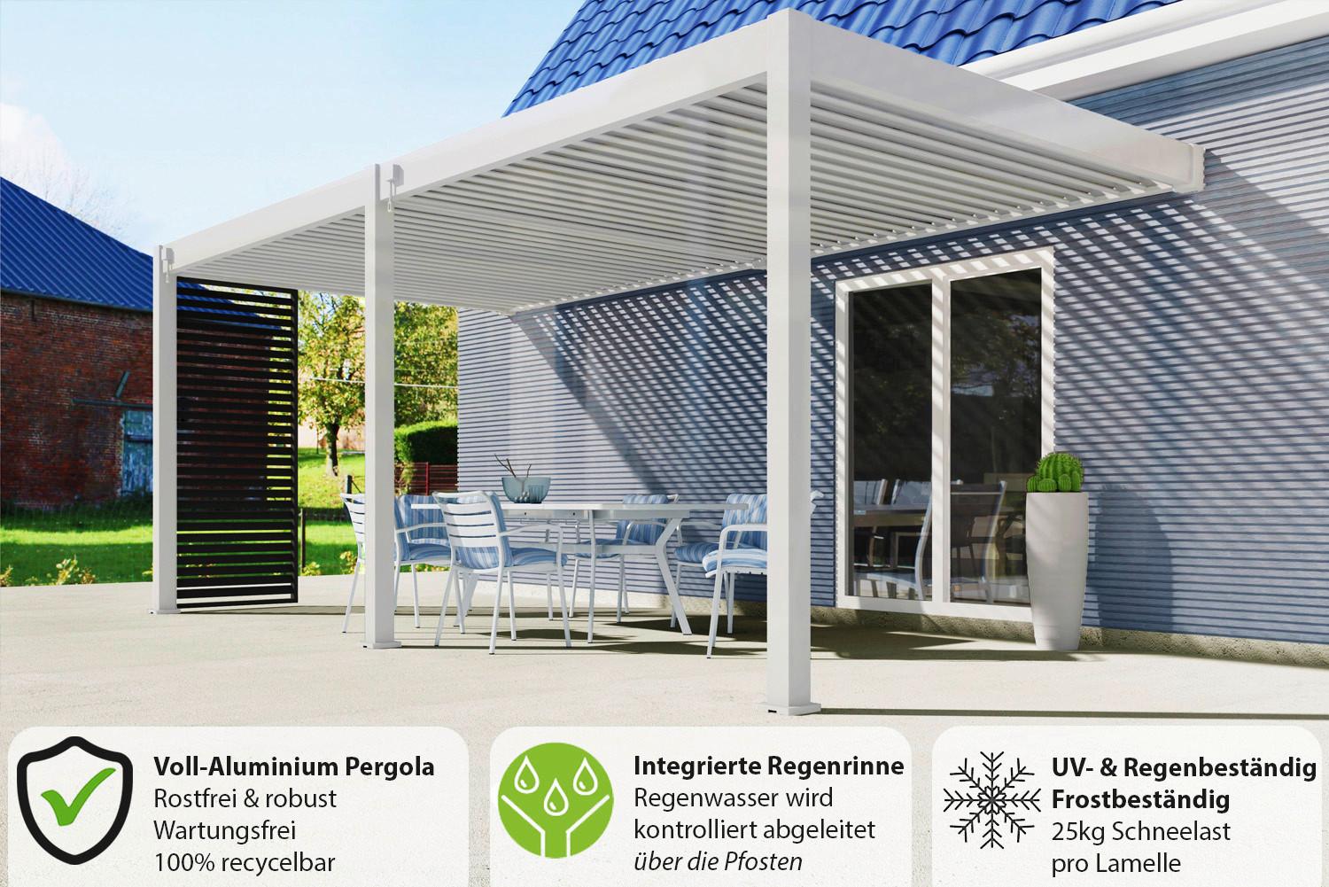 Pavillon Deluxe Plus ca. 600x266x400 cm Weiß - Weiß, Basics, Metall (600/266/400cm) - WEIDE