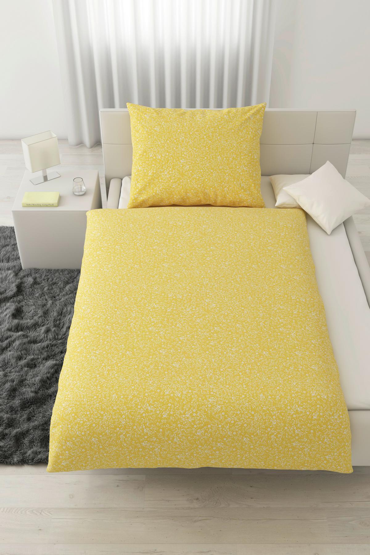 BETTWÄSCHESET BARN FLOWER - Weiss/Gelb, Konventionell, Textil (160/210cm) - Modern Living