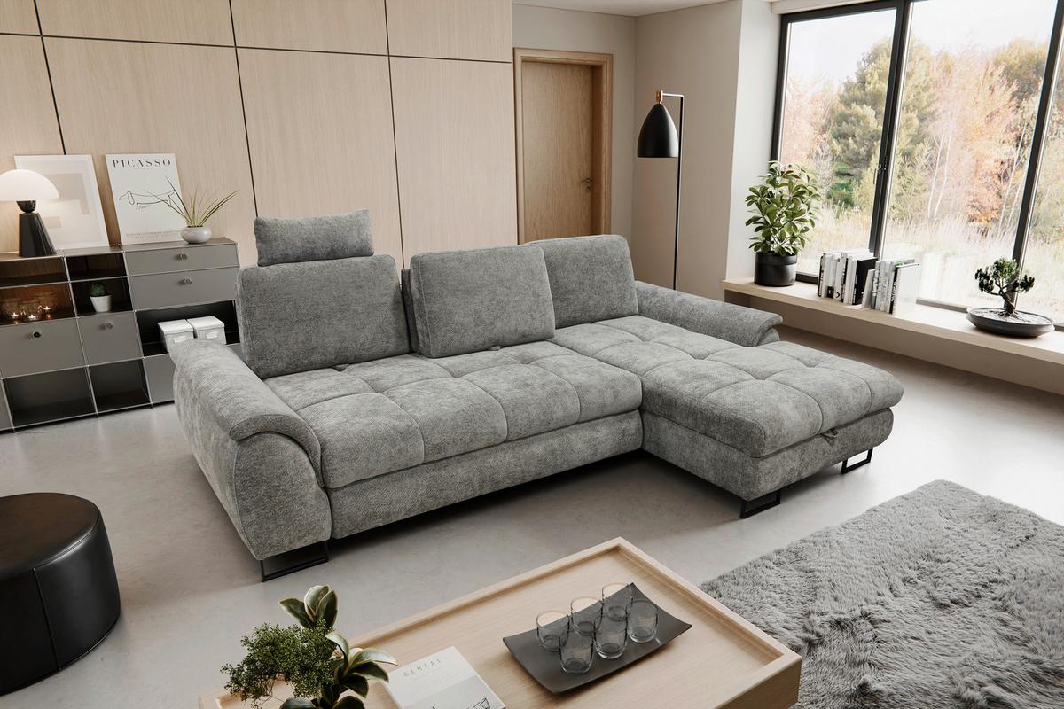 Coltar LAGO - gri, Modern, metal/textil (272/95/176cm) - Modern Living