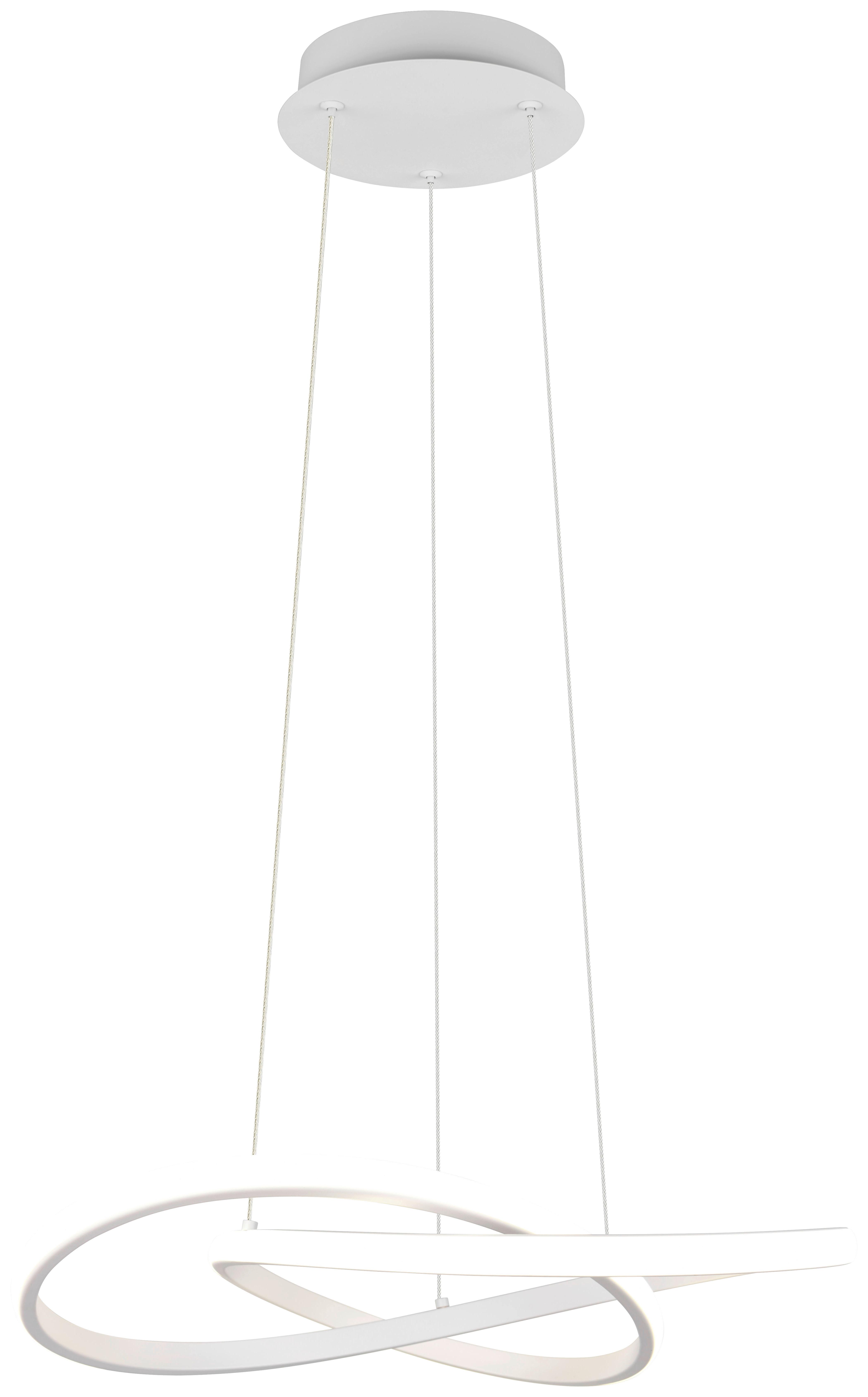 Lampă suspendată cu LED Maximilian - alb, Konventionell, plastic/metal (50/150cm) - Mömax