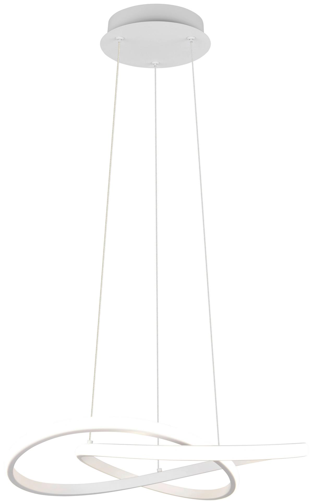 Lampă suspendată cu LED Maximilian - alb, Konventionell, plastic/metal (50/150cm) - Mömax