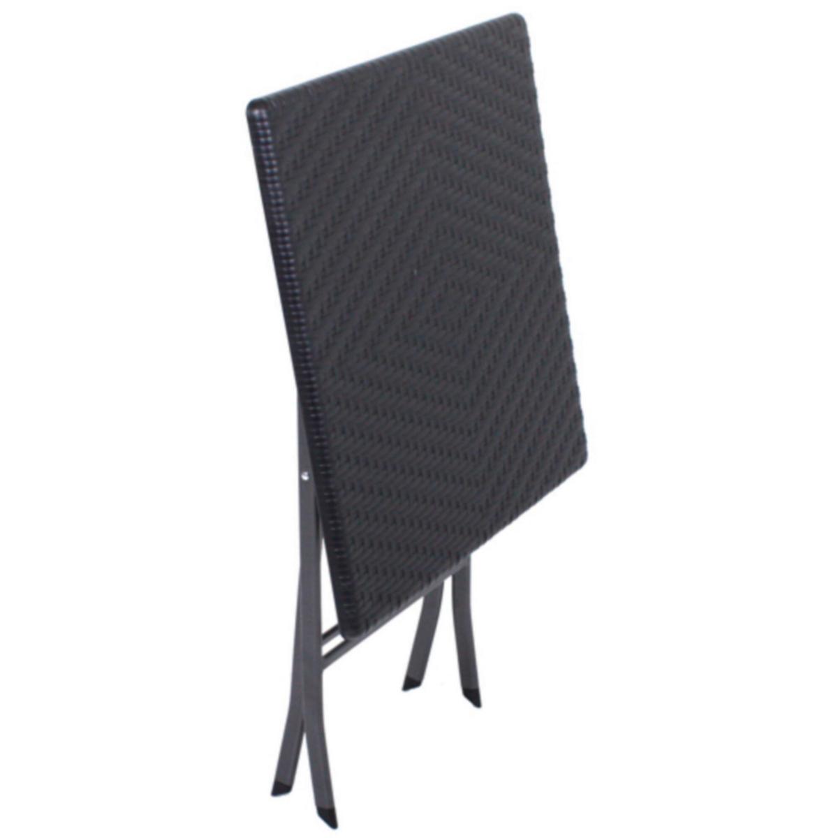 Gartengarnitur 3-tlg. Metall/ Kunststoff Schwarz - Schwarz, Basics, Kunststoff/Metall (62/74/62cm) - Gardenson