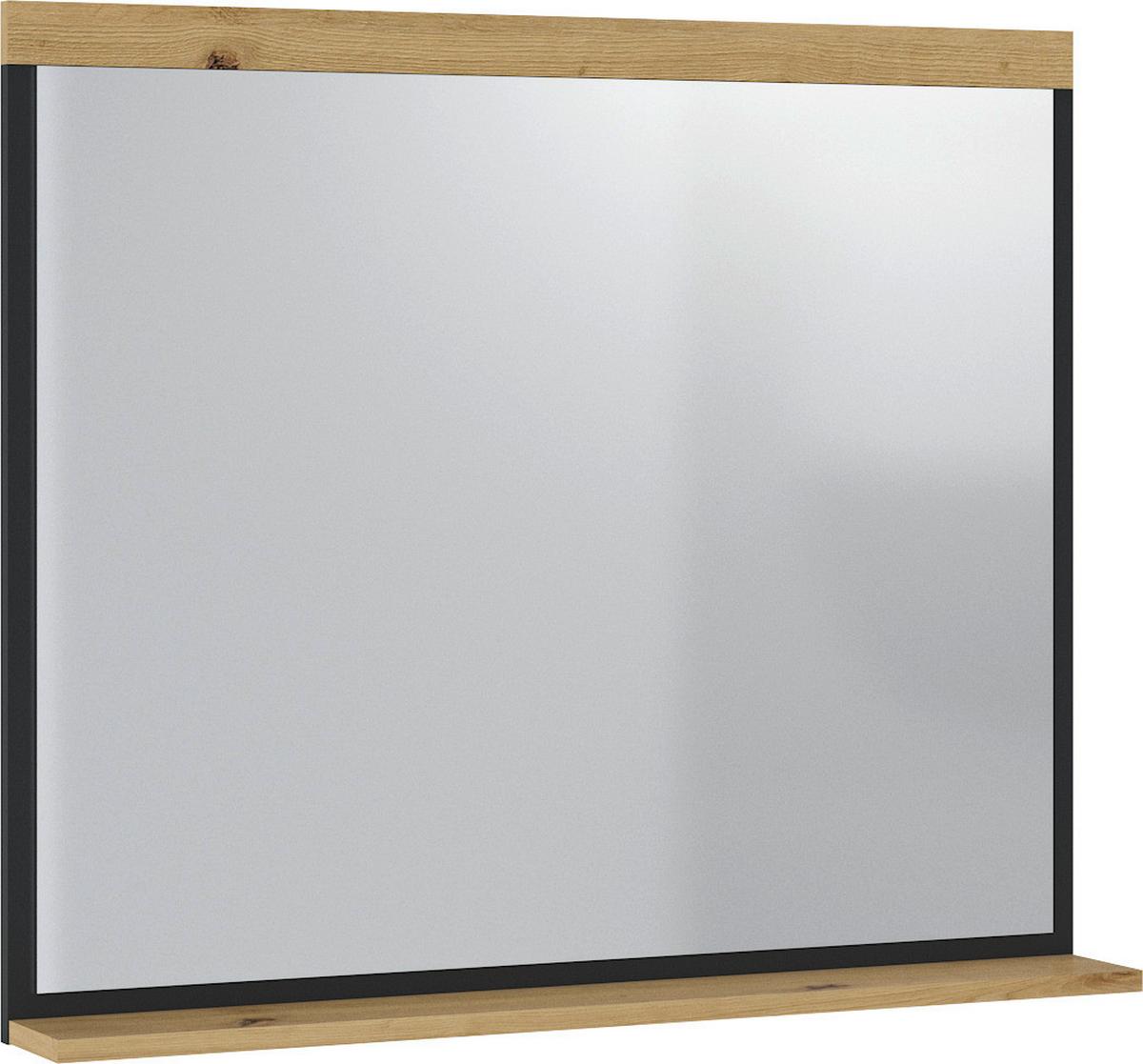 Ogledalo Pepe - hrast Artisan/antracit, Trend, staklo/drvni materijal (85/77,2/12cm) - Modern Living