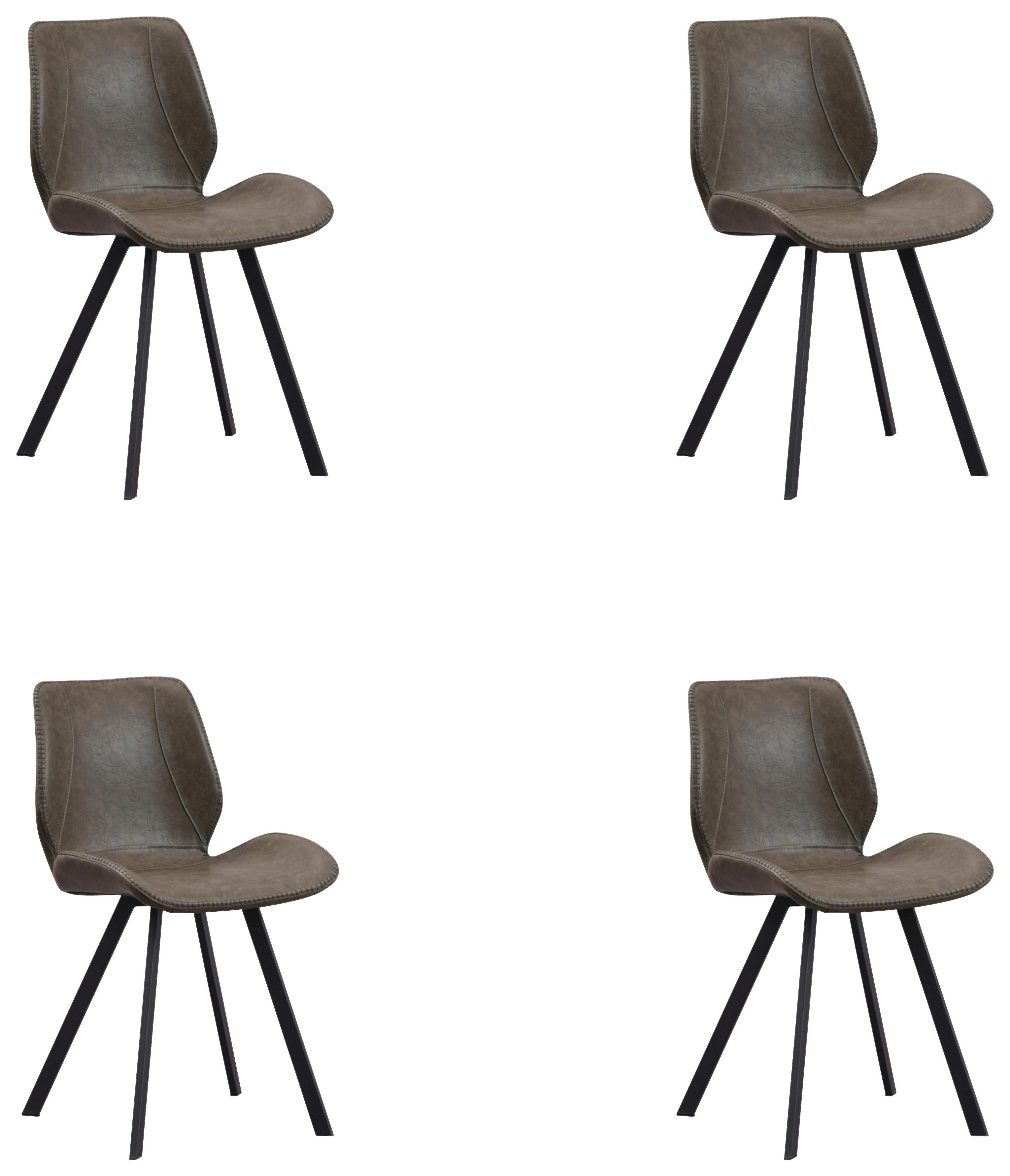 STUHL-SET BARONA - Dunkelgrün/Anthrazit, Design, Textil/Metall (44/80/55cm) - MID.YOU