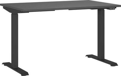 Schreibtisch Ribera in Graphitfarben/Schwarz - Schwarz/Graphitfarben, MODERN, Holzwerkstoff/Metall (120/72-120/80cm) - Premium Living