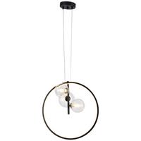 Függőlámpa Ribn - fekete/áttetsző, Modern, üveg/fém (40/163cm) - Modern Living
