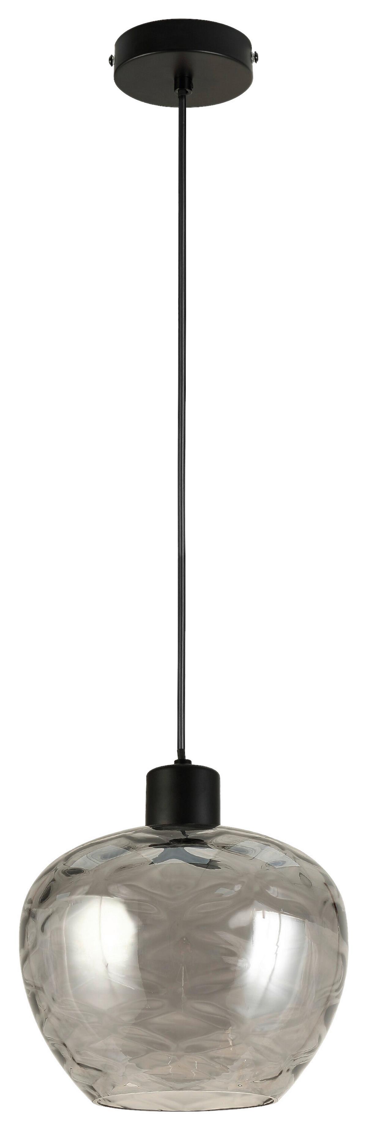 Függőlámpa Ruz - fekete, Modern, Üveg/fém (24/120cm) - Modern Living
