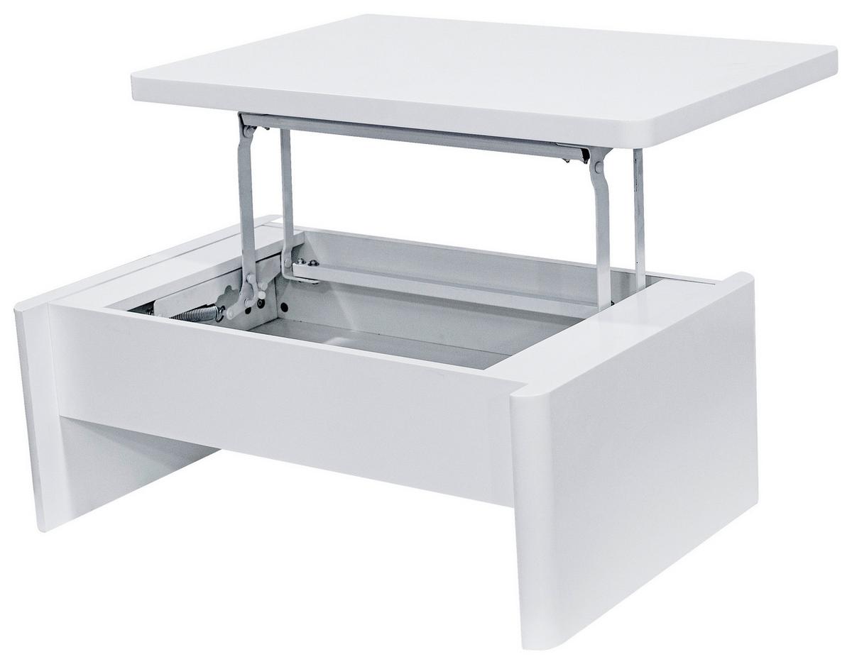 STOLIK KAWOWY NANCY - biały, Konventionell, materiał drewnopochodny/metal (90/60/38-63cm) - Xora