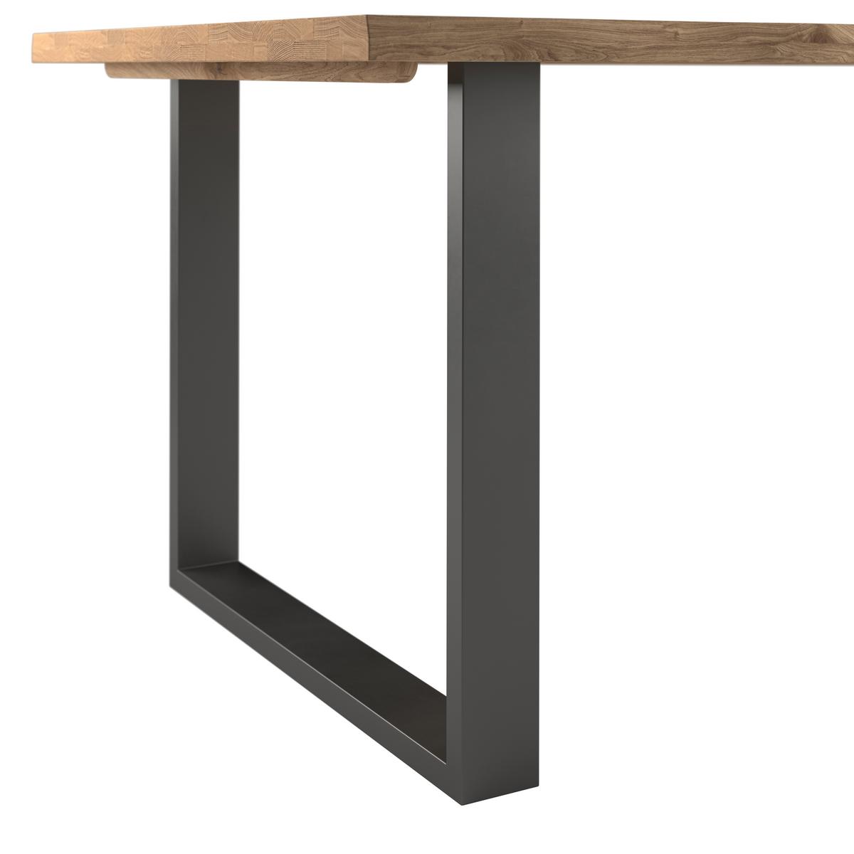Masă WOOD 200 - culoare natur/negru, Konventionell, lemn/metal (200/75/100cm) - James Wood