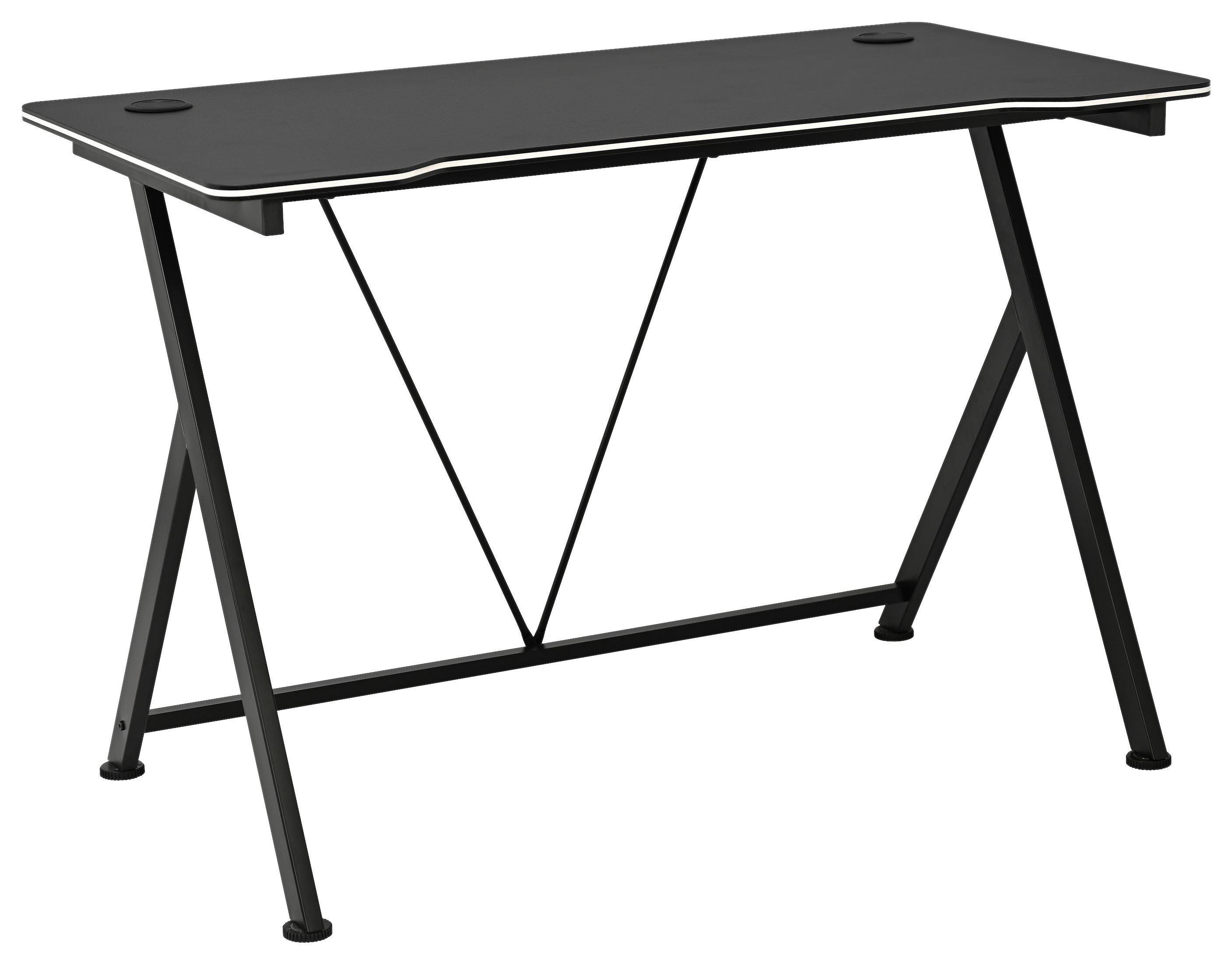 Birou De Gaming Paul - alb/negru, Trend, metal/material pe bază de lemn (110/75/60cm) - Modern Living