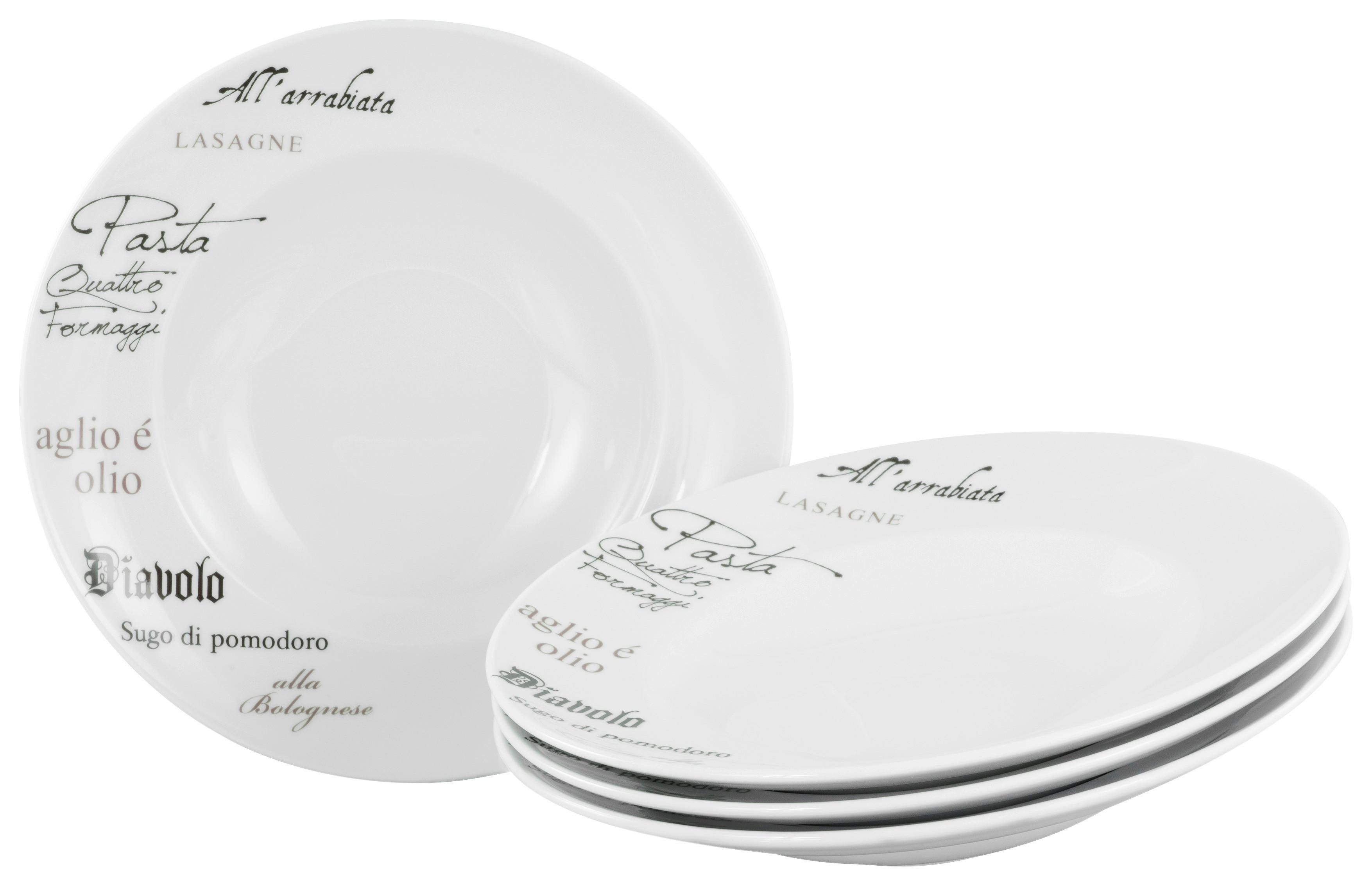 Set Krožnikov Za Testenine Europa Gustoso, 4-Delni - bela, Design, keramika (27cm) - Creatable